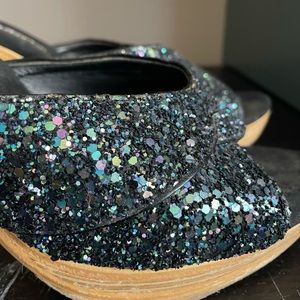 Betsey Johnson Vintage Glitter Mules